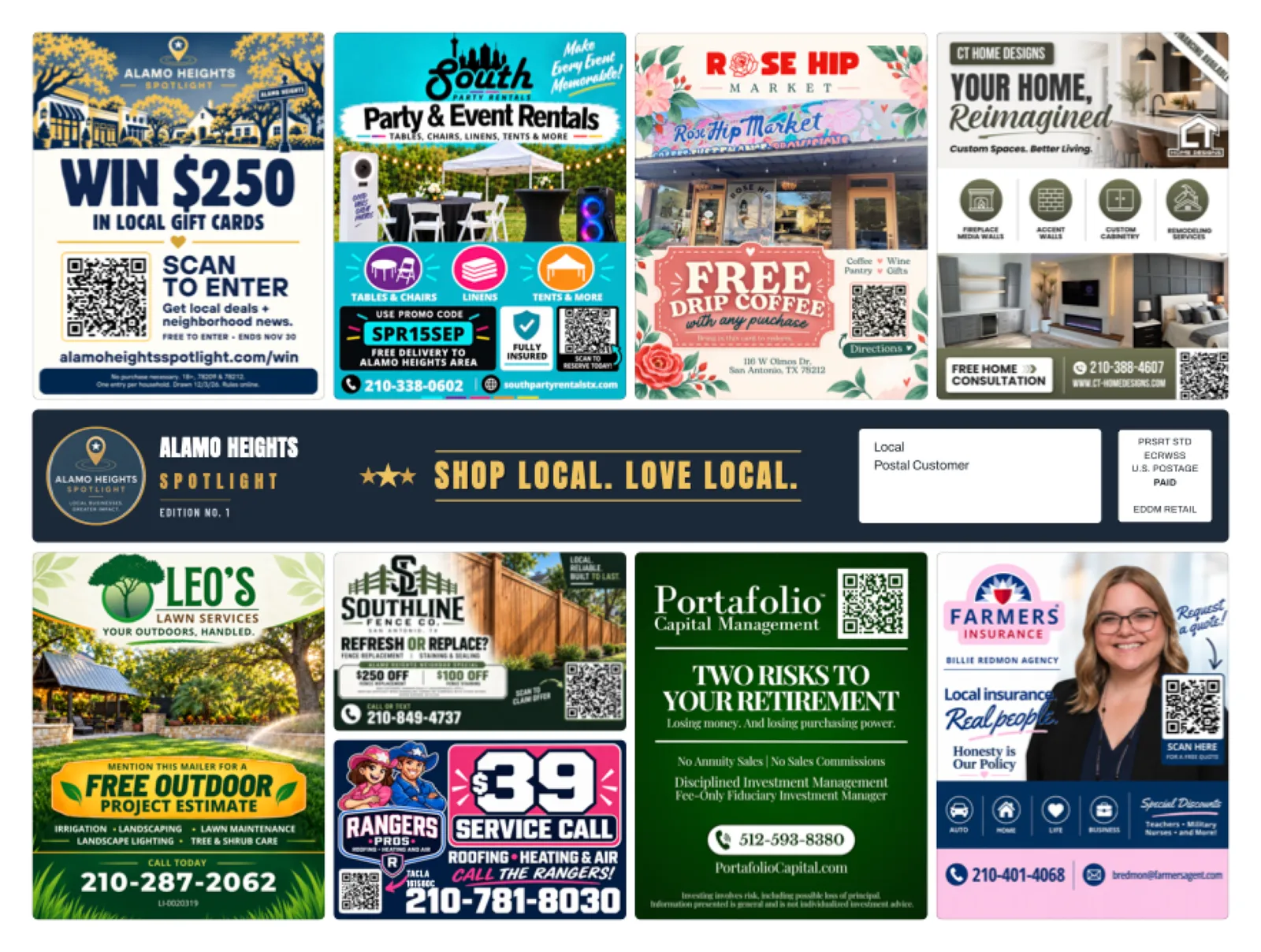 Front of sample Alamo Heights artwork — preview for Spring Branch Spotlight